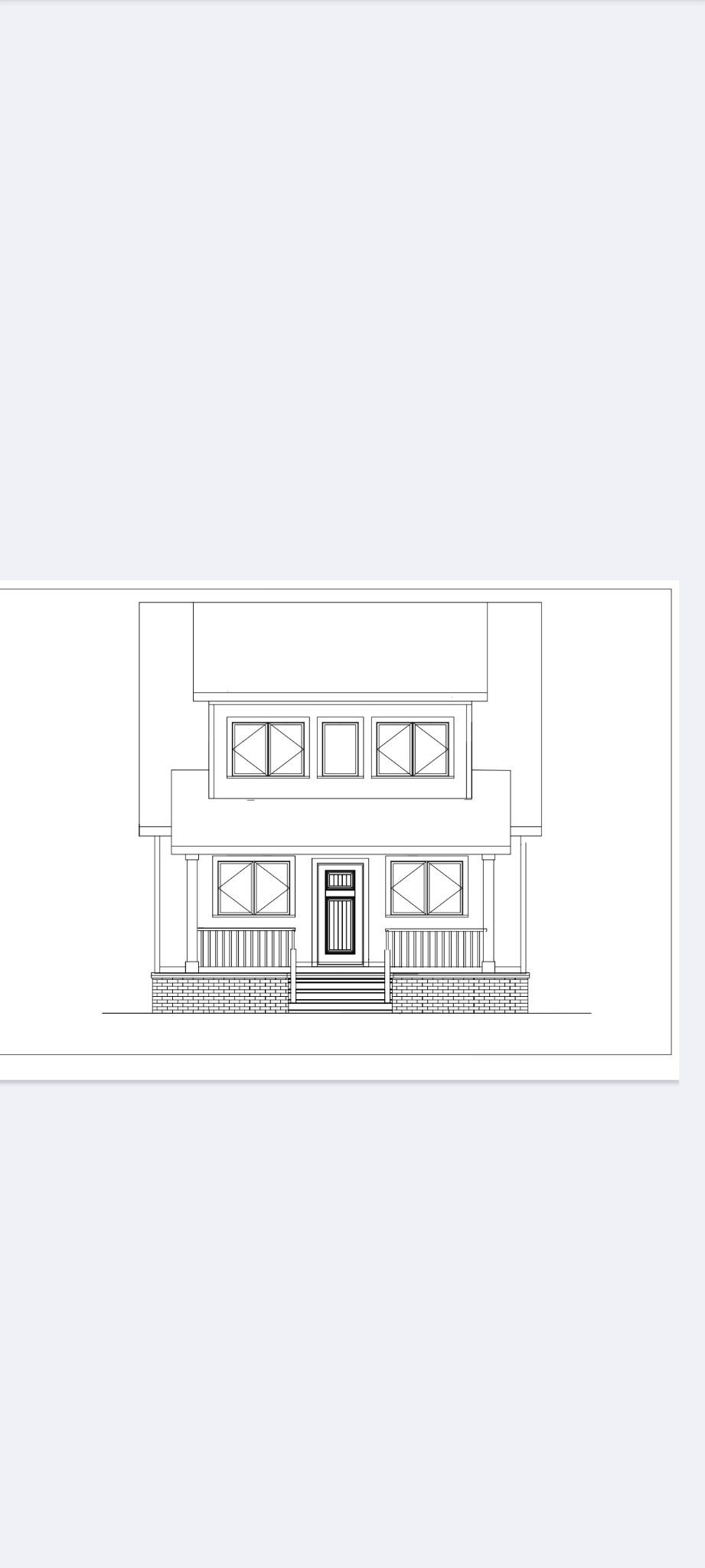 Residential front elevation drawing